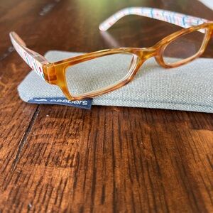 Trendy Orange Reading Glasses with Case